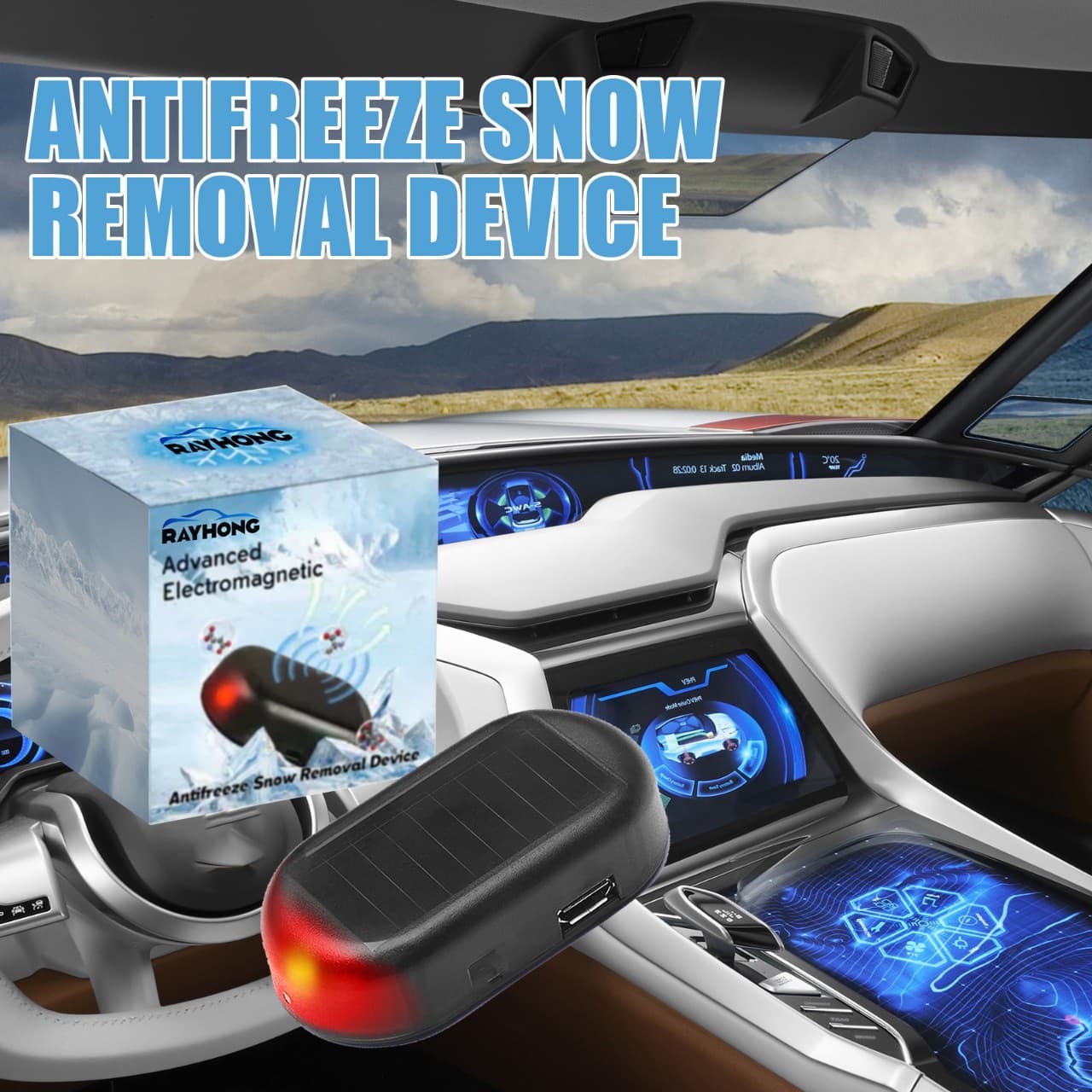Solar Powered Car Antifreeze Snow Removal Device Electromagnetic Windshield