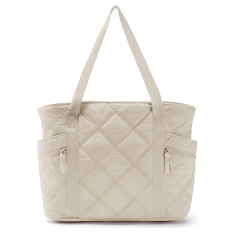 Women's Puffer Tote Bag Quilted Nylon Shoulder Handbag Large Capacity Laptop