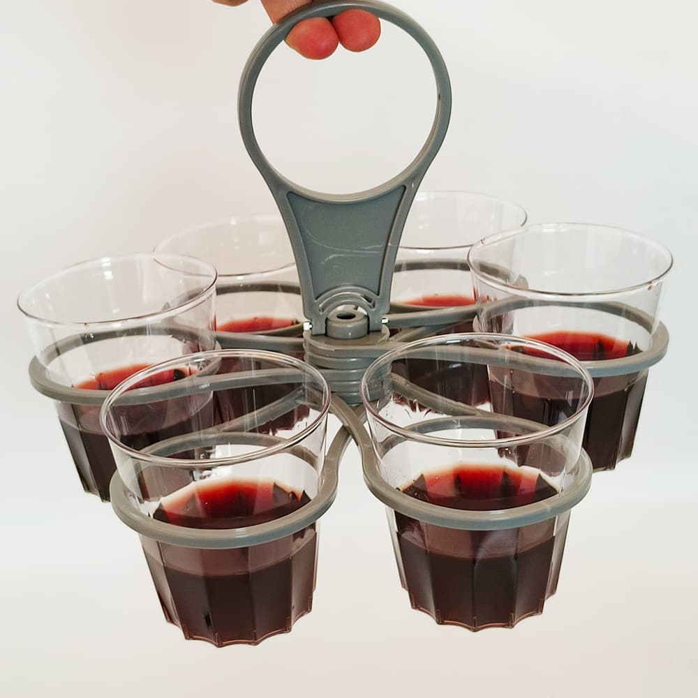 Portable 6-Cup Drink Carrier Foldable Reusable Coffee Tray - Grey Office