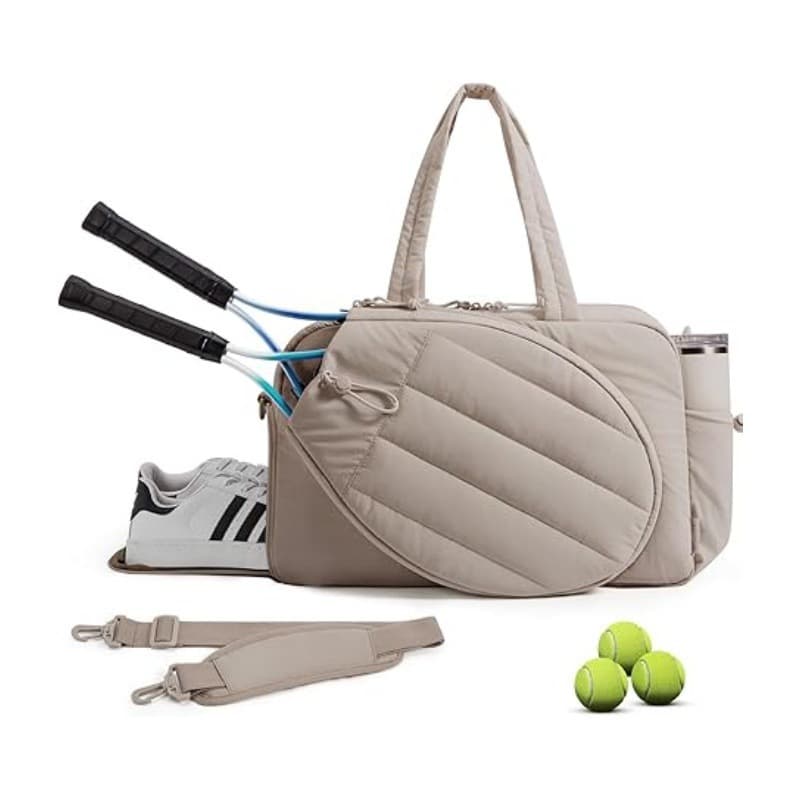 42L Khaki Tennis & Pickleball Expandable Tote Bag - Khaki Expandable
