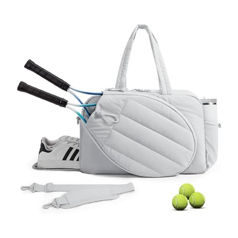 42L Light-Grey Tennis & Pickleball Expandable Tote Bag - Light Grey