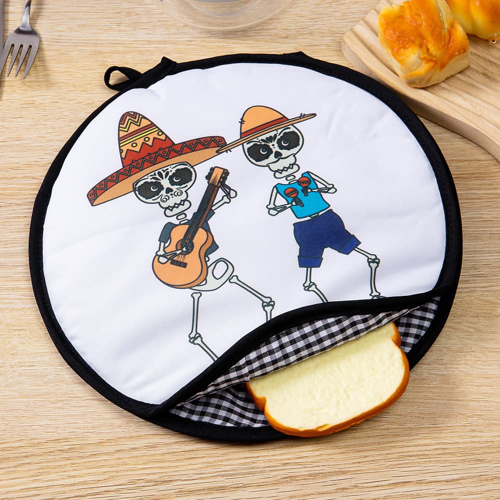 2-Pack 12-Inch Tortilla Warmer Pouch for Soft Tacos - 30 × 30 cm, Style 1