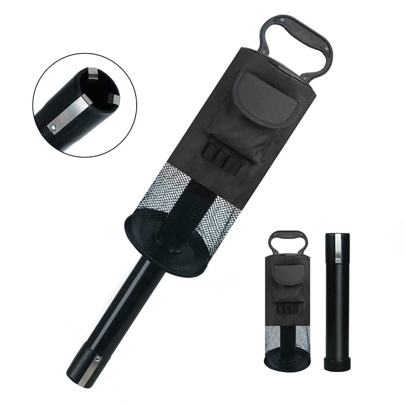 Black Lightweight Golf Retriever with Detachable No-Bend Shag Tube & Mesh