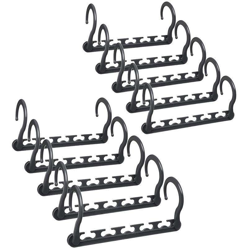 10-Pack 360° Rotating Magic Cascading Hangers - Space-Saving 10-Port Folding