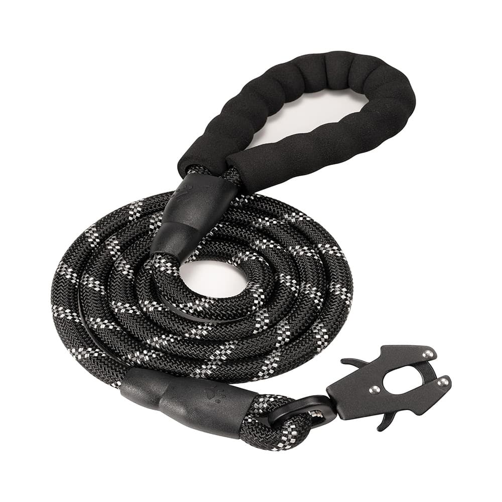 Black High Strength Nylon Rope Dog Leash - 1.5M Heavy Duty Lead