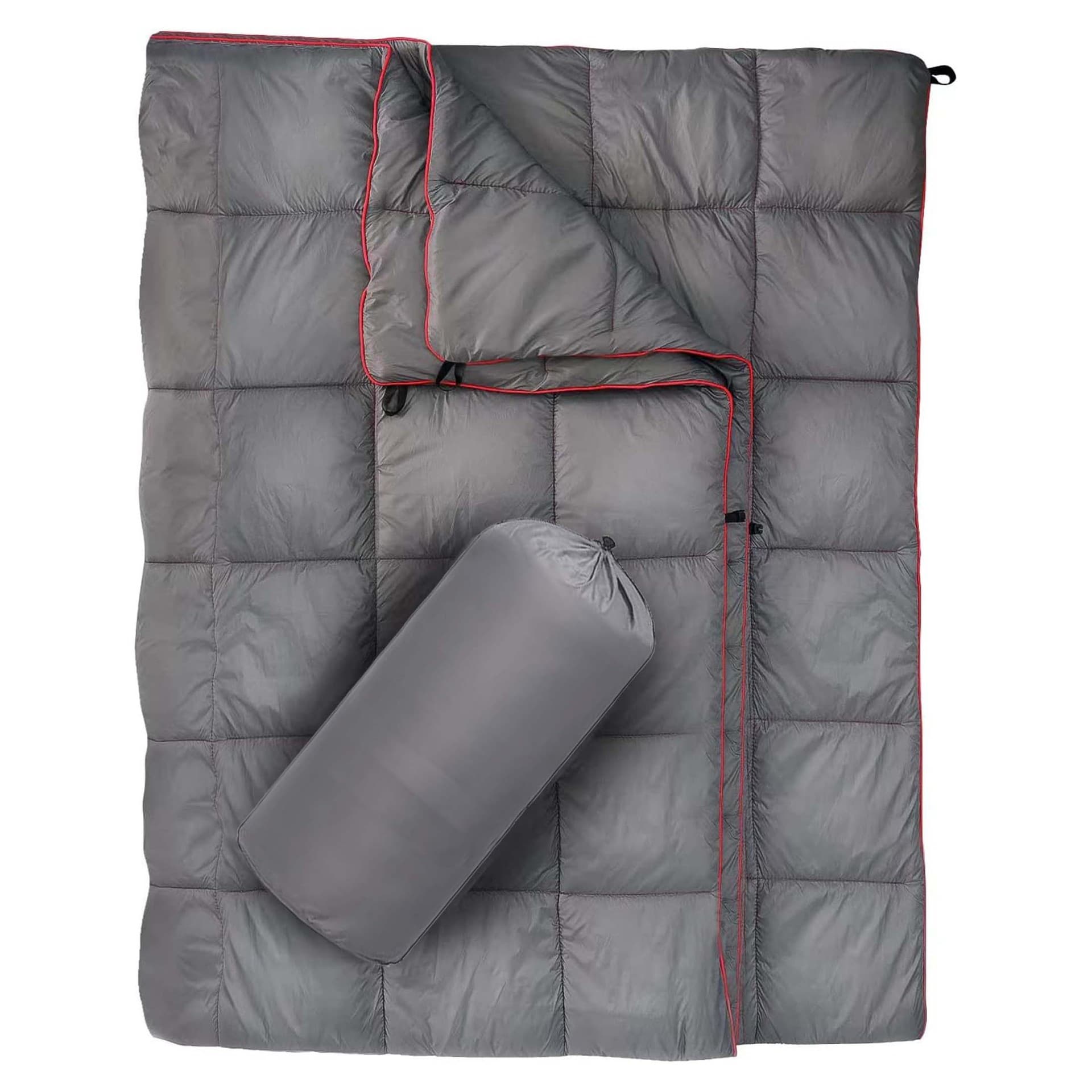 Grey Compact Lightweight Quilted Blanket - Soft, Warm, and Portable