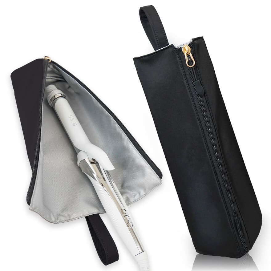 Black Heat-Resistant Styling Tool Organizer - Compact, Hanging Storage Pouch