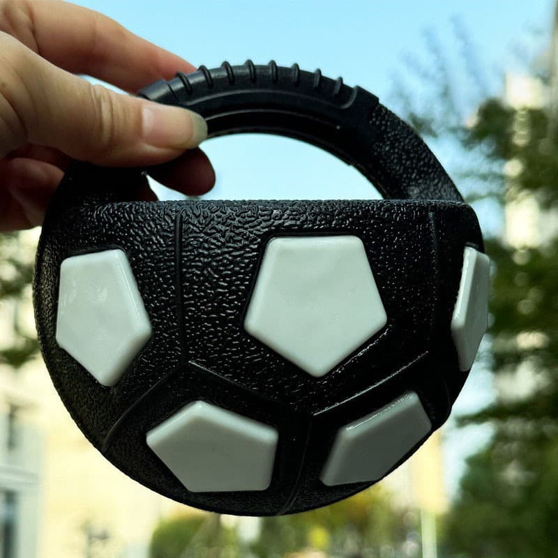 Black and white Dog Toy: Handheld Bouncing Ball with Sound - TPR Material