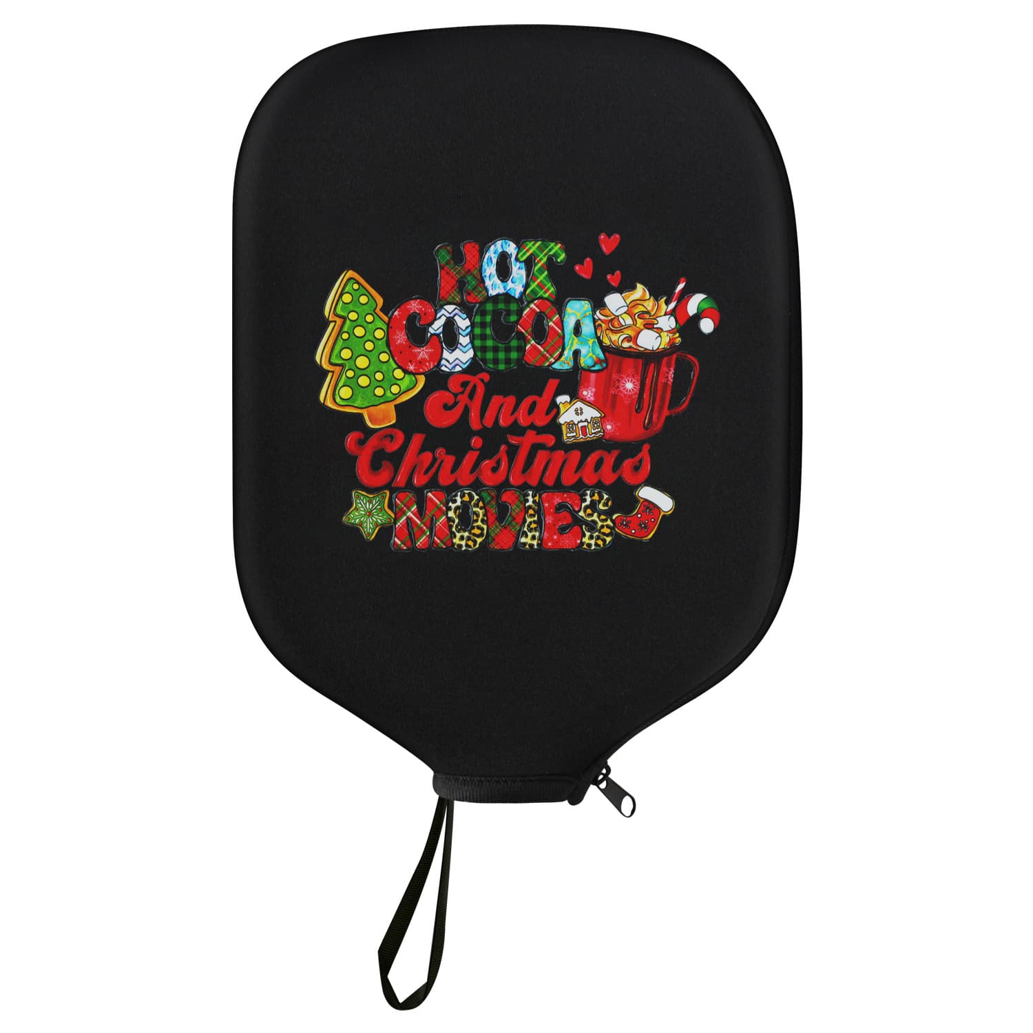 Black Neoprene Pickleball Paddle Cover Protective Case with Fun - Style:1