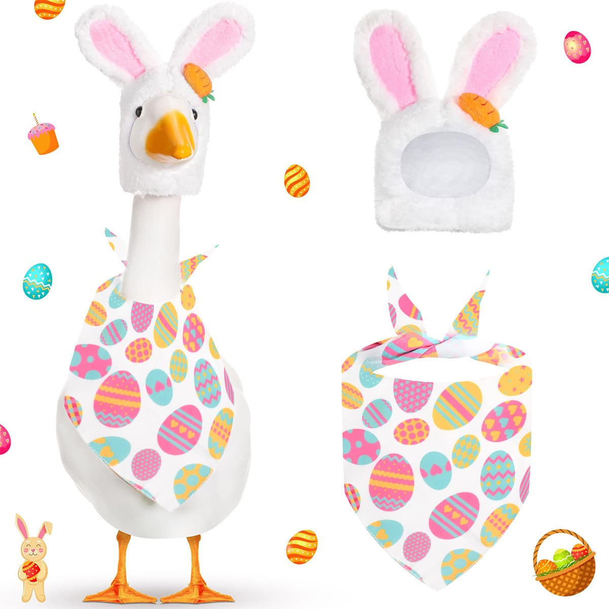 Vibrant Easter Porch Goose Outfit Set - Spring Festive Rabbit Costume