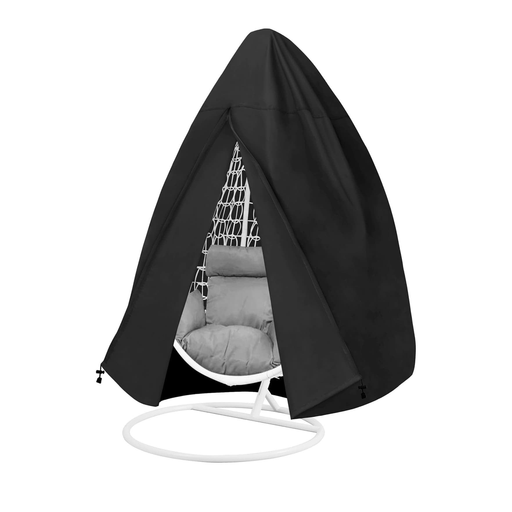 Black Heavy Duty Hanging Egg Chair Shield - Single Seat 190 × 115 cm