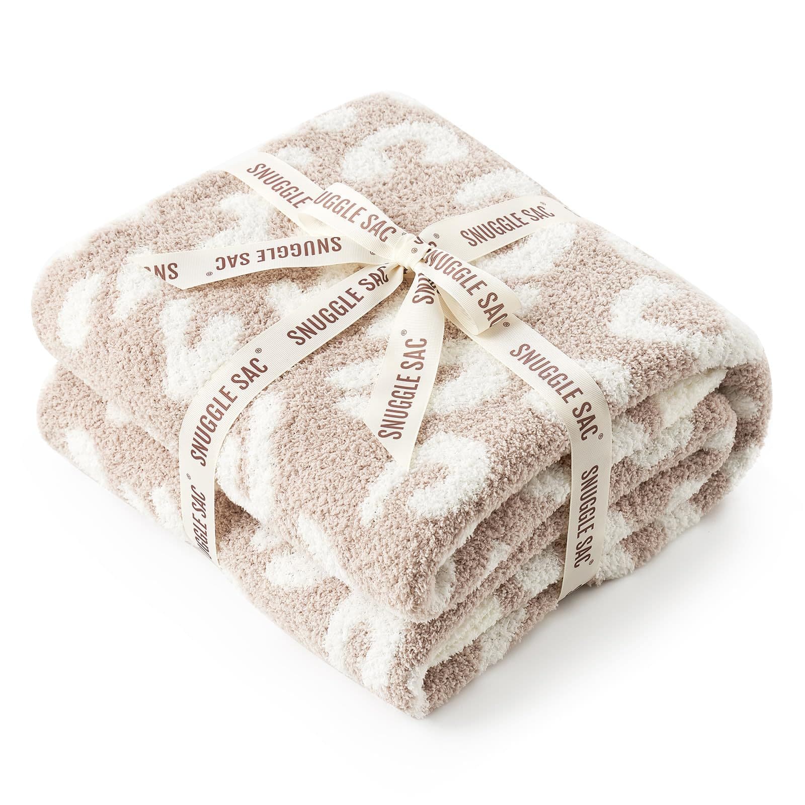 Leopard Print Checkerboard Flannel Throw Blanket - Medium 130 150