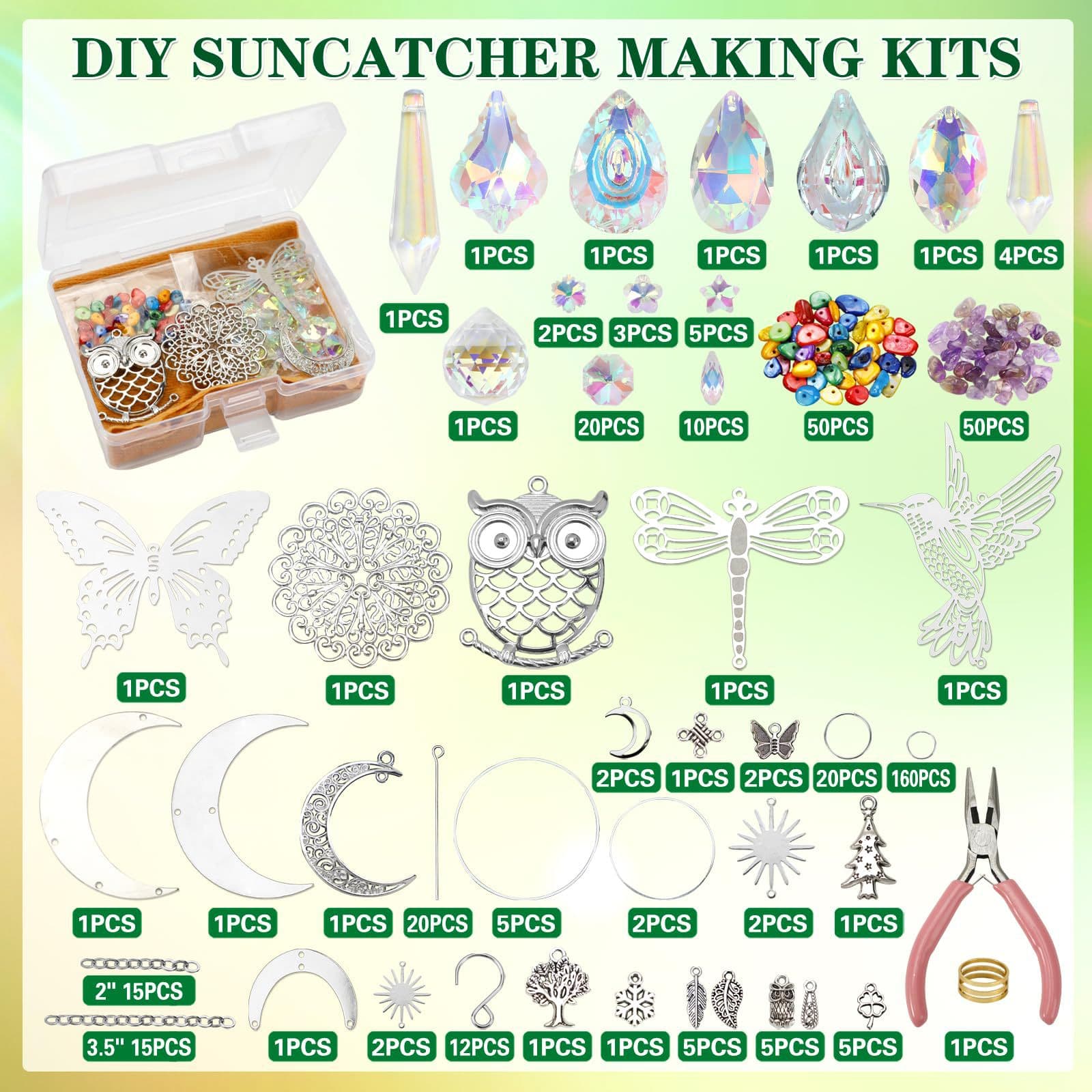 460-Piece Suncatcher DIY Making Kit with Storage Box - Crystal Prism