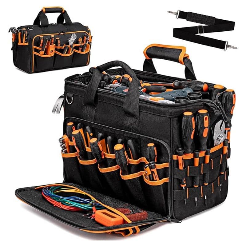 17 Inch Heavy Duty Tool Bag - 43 cm Wide Open Mouth Organiser - Thickened