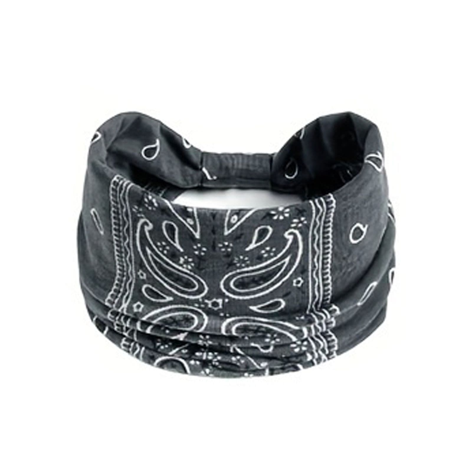 Grey Bohemian Yoga Headband - Elastic Sweat-Wicking Hairband for Women