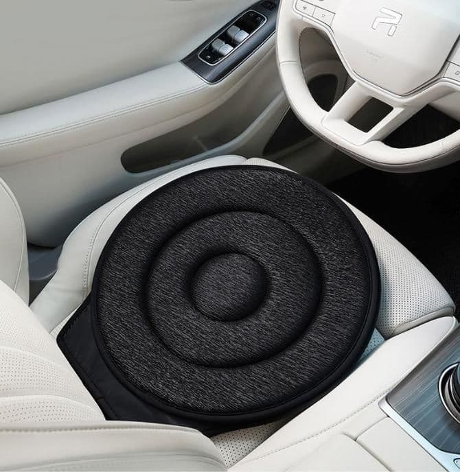 Black 360° Swivel Car Seat Cushion - Portable Rotating Transfer Aid