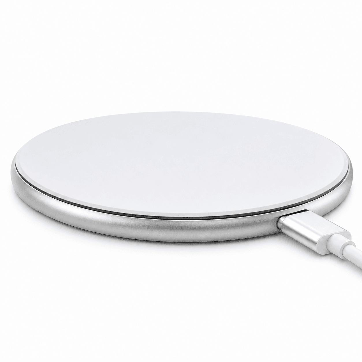 White 15W Qi Wireless Phone Charger - Compact Cable Free Charging for Qi