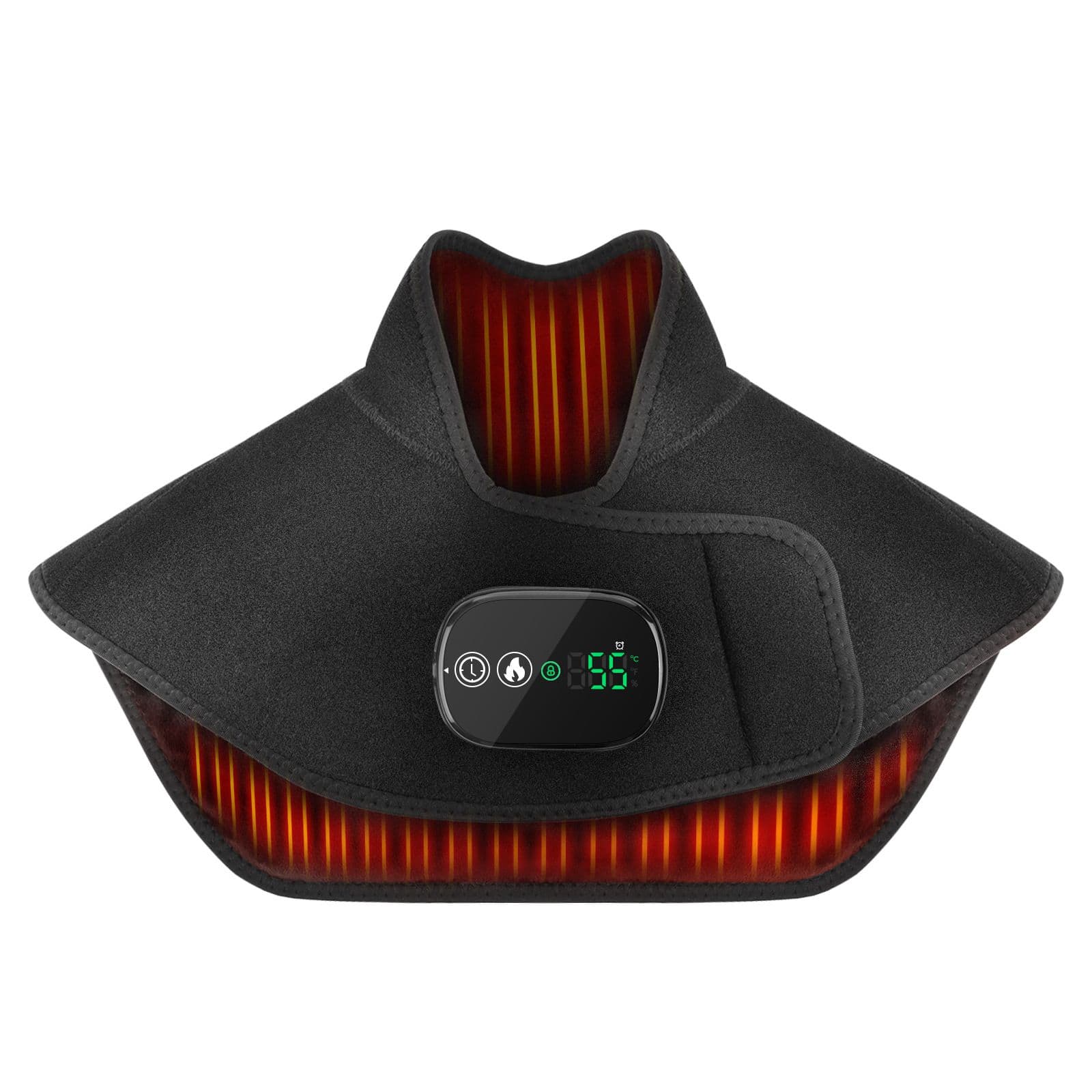Black Wireless Large Coverage Heated Shoulder & Neck Wrap - TypeC