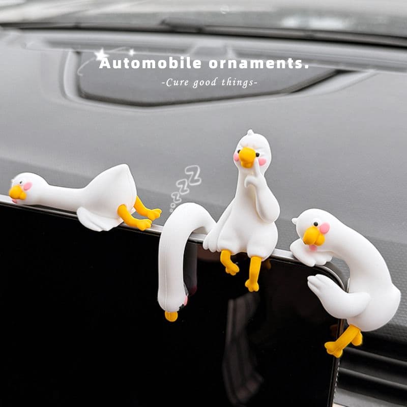 4-Piece Pomelo Duckies Resin Figurine with Adhesive Backing - Creative