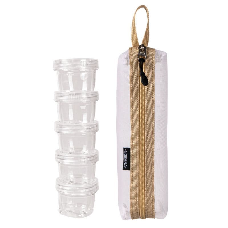 5-Piece Lightweight Stackable Outdoor Spice Jar Set for BBQ Picnic & Travel