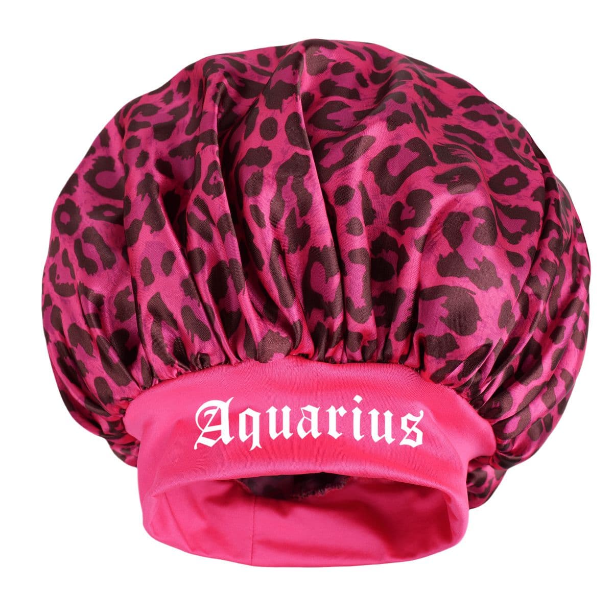 Aquarius -Rose Red Leopard Print Satin Sleep Bonnet - Large Size Hair