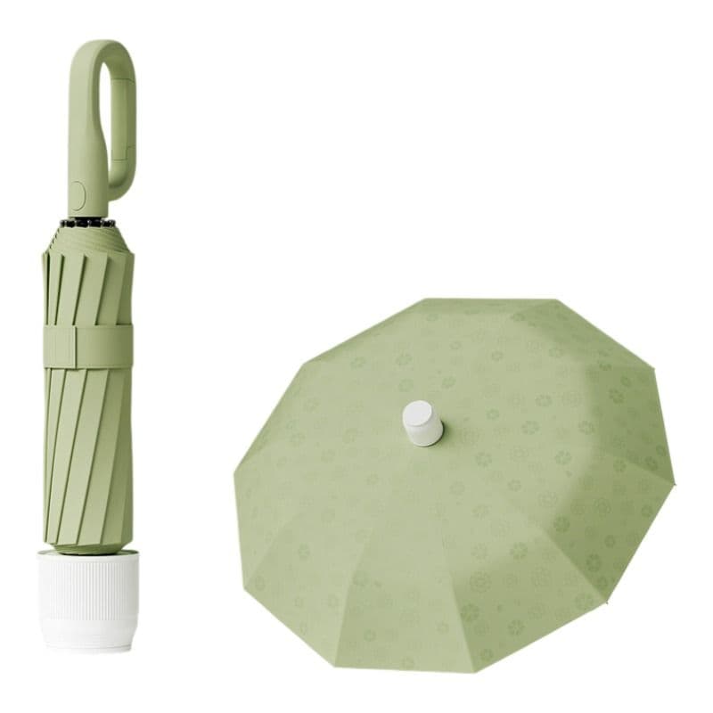 Macha Green Foldable Automatic Open Umbrella with Retractable