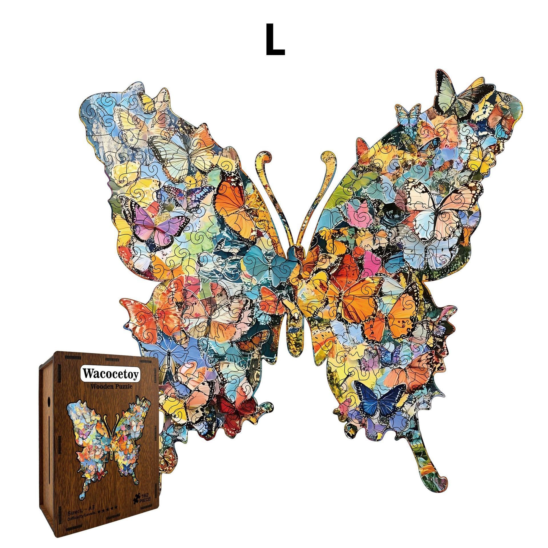 Enchanting Butterfly Wooden Jigsaw Puzzle for Adults - Dual Function 3D