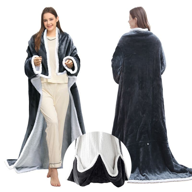 Wearable Electric Heated Blanket with Sleeves and Foot Pocket 127 × 177 cm