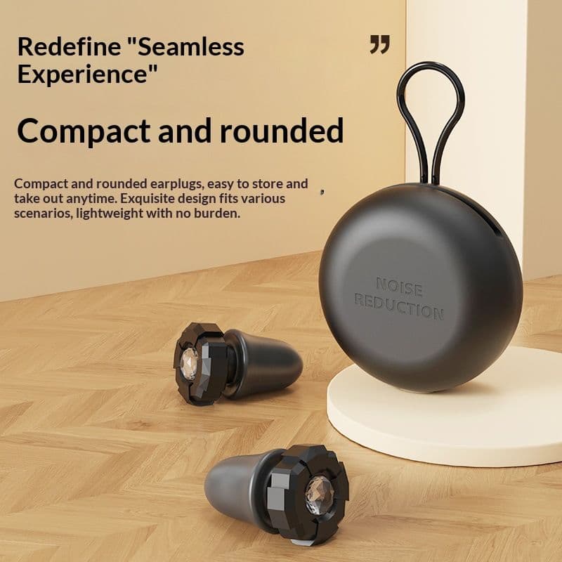 Black Diamond-Encrusted Noise Reduction Earplugs with Anti-Lost Lanyard
