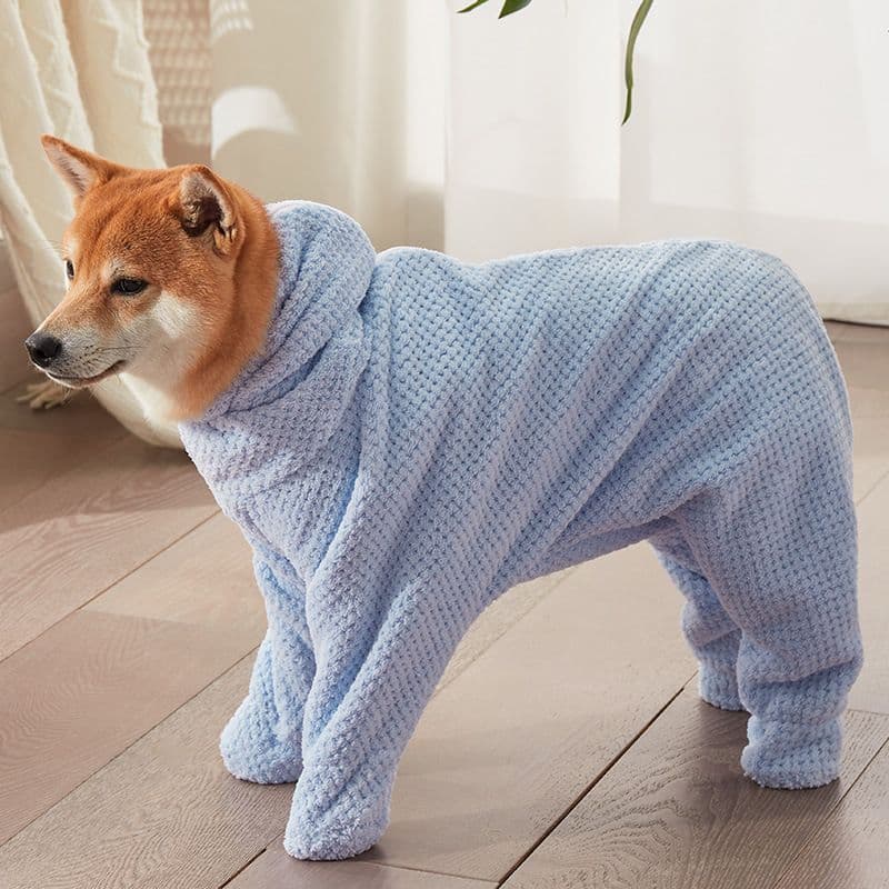 Pet Wearable Bathrobe Towel (Size M) - Quick-drying, absorbent full-body