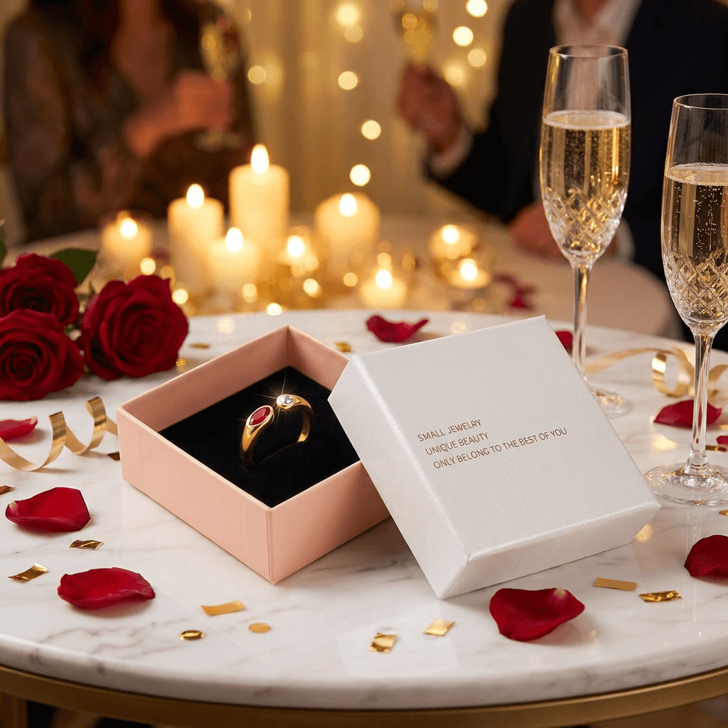 Adjustable Birthstone (January) Open Ring Set 18K Gold Plated - January Open