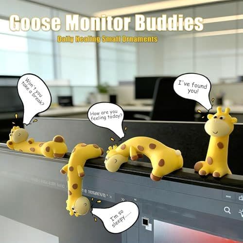 Mini Resin Desk Giraffe Decor, 4-Piece, Giraffe Figurines Set - Funny