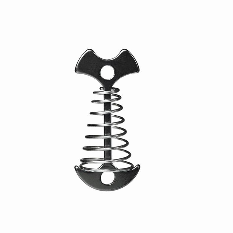 Black Fishbone Spring Tent Pegs - 5 Pack Outdoor Camping Stakes for Tent Guy