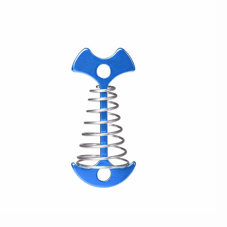 Blue Fishbone Spring Tent Pegs - 5 Pack Outdoor Camping Stakes for Tent Guy