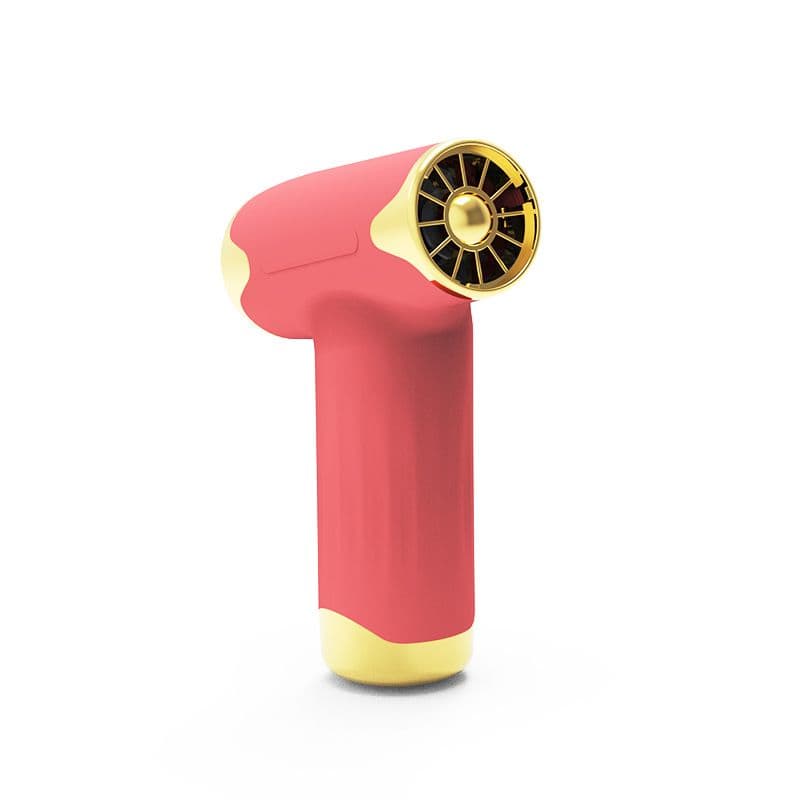 Red Portable Cordless Turbo Fan and Hair Dryer - 20 m/s USB Rechargable Air