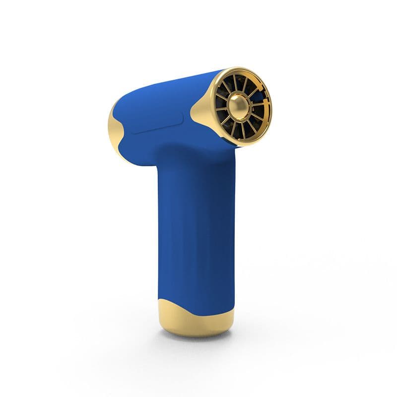 Blue Portable Cordless Turbo Fan and Hair Dryer - 20 m/s USB Rechargable Air