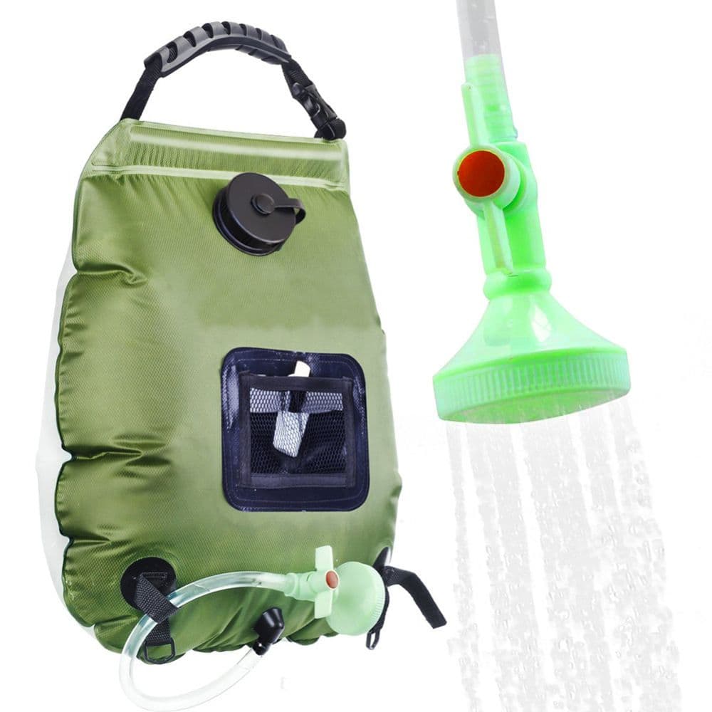 20L / 5 Gallon Solar Heated Camping Shower Bag - Dark Green