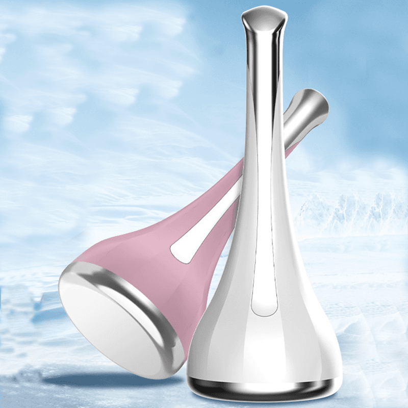 2-piece White and Pink Flat-Surface Ice Cold Therapy Facial Tool - Mini Ice