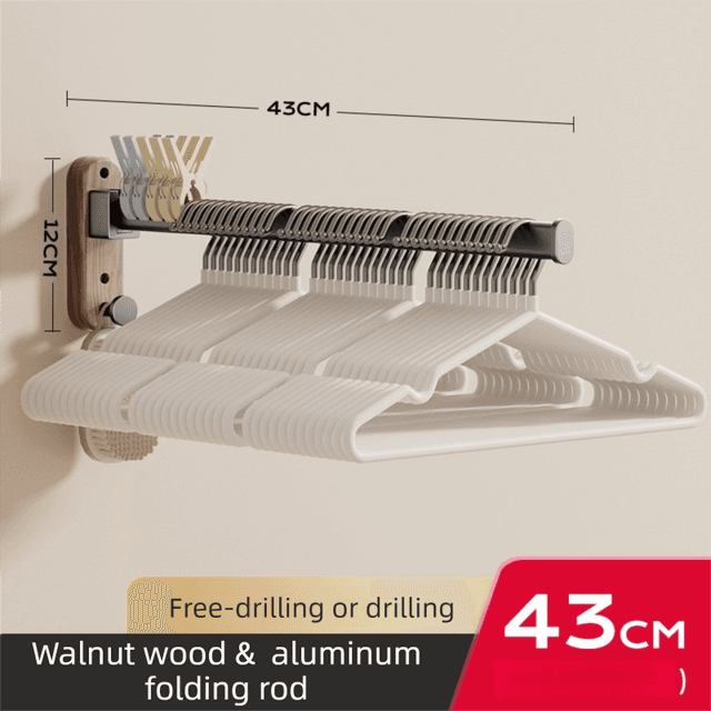 43 cm Moisture Aluminum Folding Towel Rack Integrated Bottom Hook - 90°