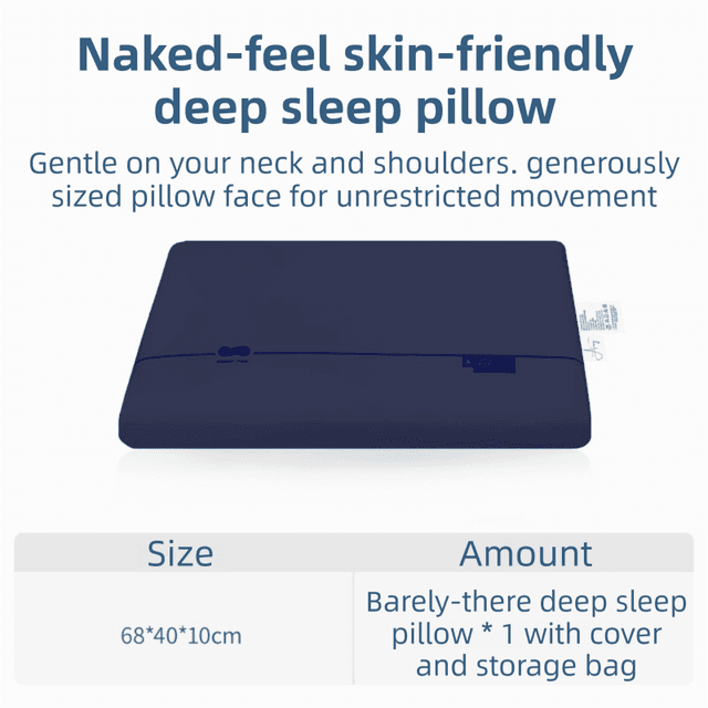 Navy Blue Deep Sleep Slow Rebound Memory Foam Pillow - NavyBlue 10 cm