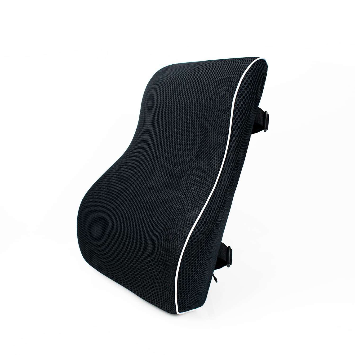 Black 45 × 40 × 10 cm Memory Foam Lumbar Support Cushion - Polyester Mesh