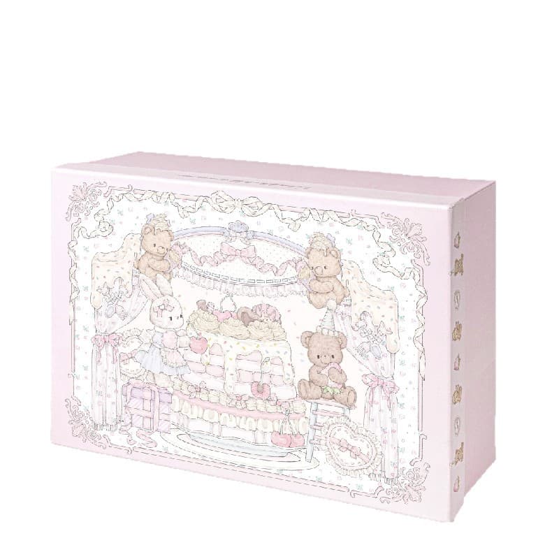 Pink Sweet Story Large Gift Box with Lid set-Includes Raffia and Gift Bag