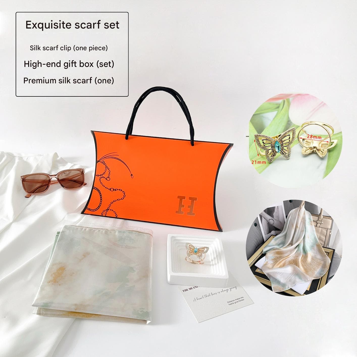 Light Green Ink-Wash Style Korean Design 70 × 70 cm Imitation Silk Scarf