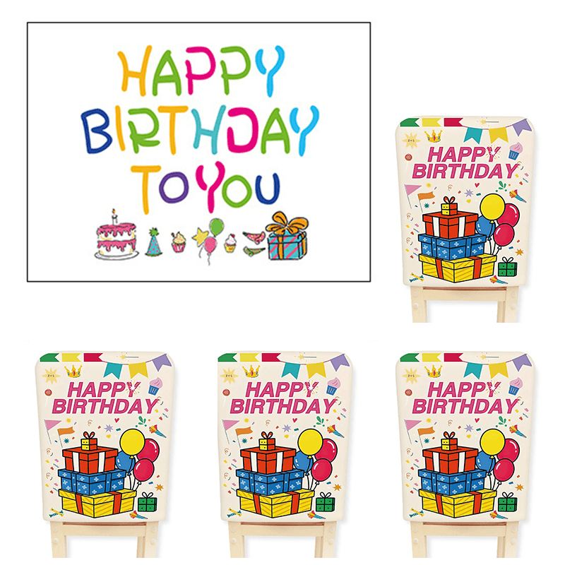 5-Piece Birthday Party Decoration Set - Happy Birthday Backdrop Banner