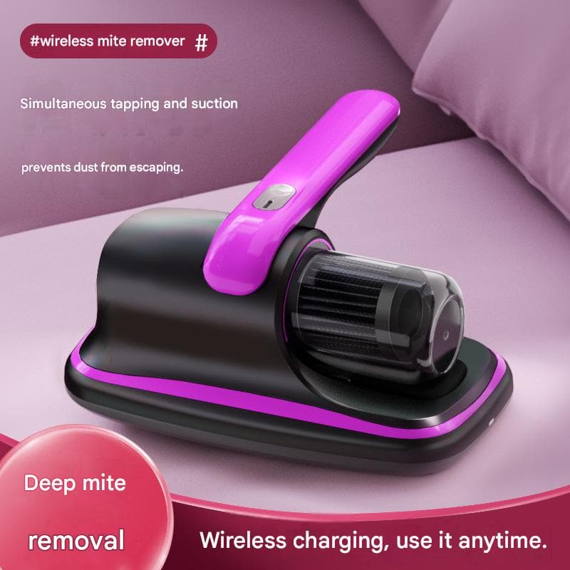 Purple Cordless Handheld Mite Removal Vacuum - UV Sanitising Light, High