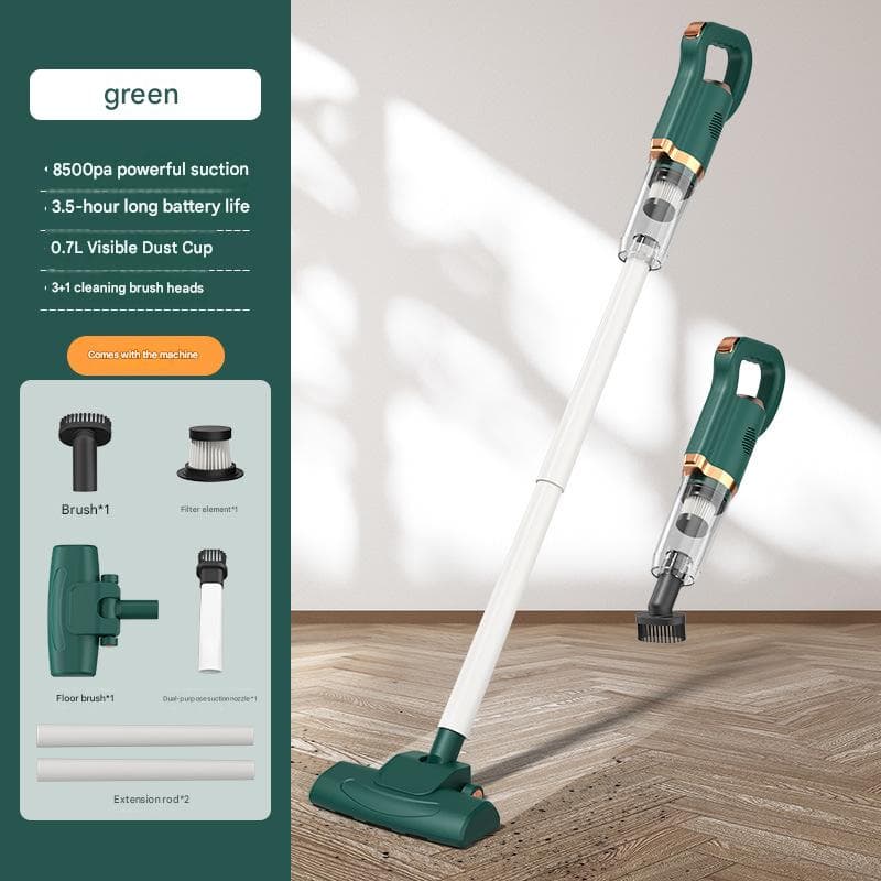 Green Cordless Handheld Vacuum Cleaner - 8500Pa Powerful Suction, 700 ml