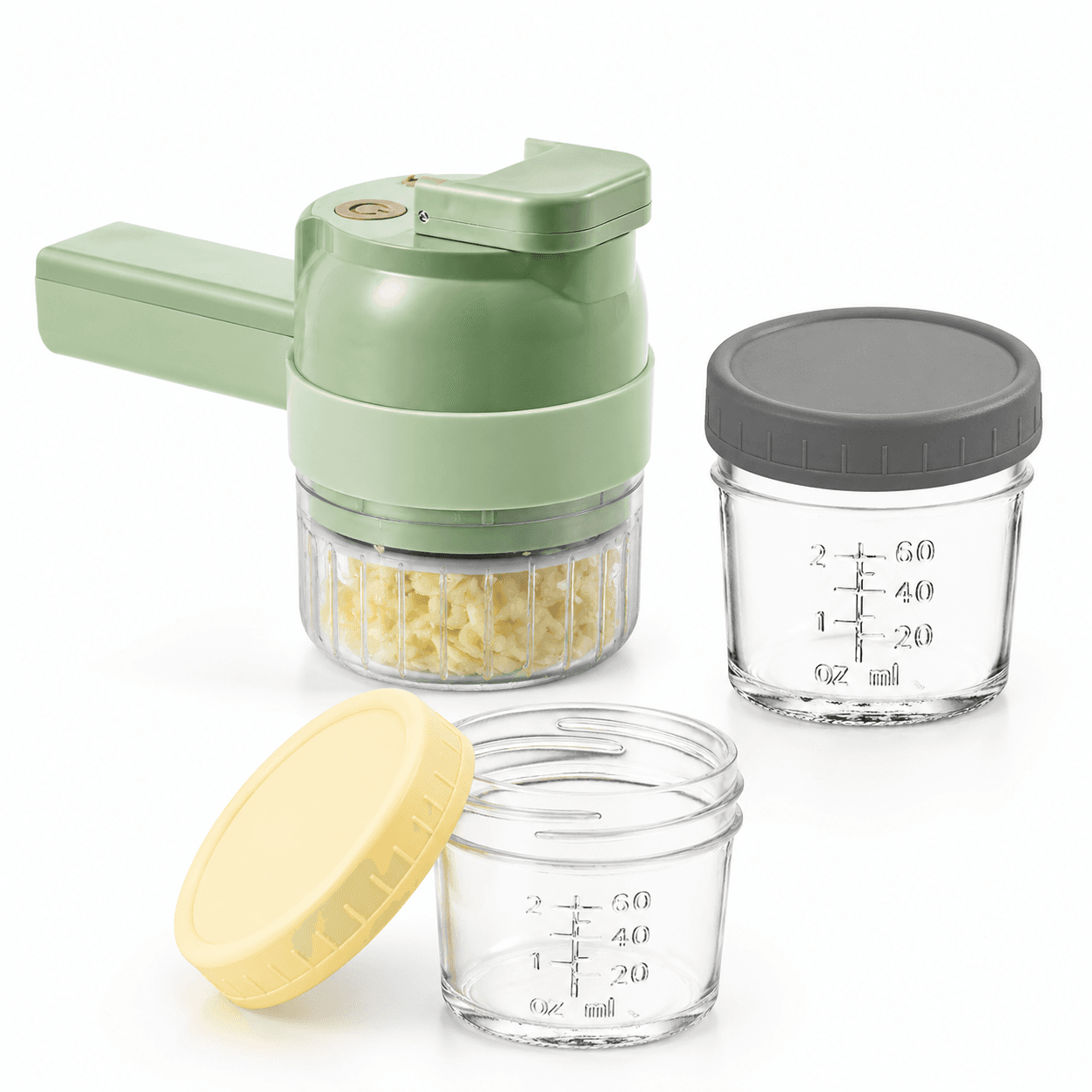 Seasoning Preparation and Storage Set-Green - Green and Grey and Beige