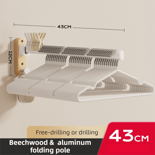 43 cm Moisture Aluminum Folding Towel Rack Integrated Bottom Hook - 90°