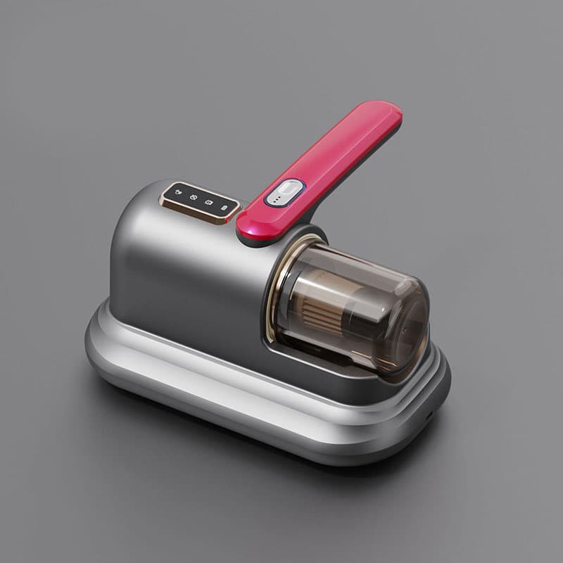 Grey and dark red Wireless Mite Vacuum Cleaner with UV Light - High Suction
