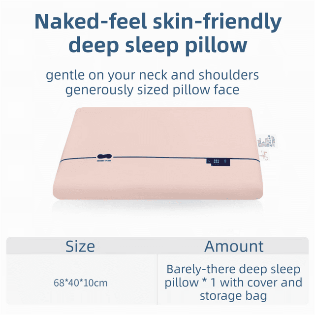 Pink Deep Sleep Slow Rebound Memory Foam Pillow with Washable - Pink 10 cm